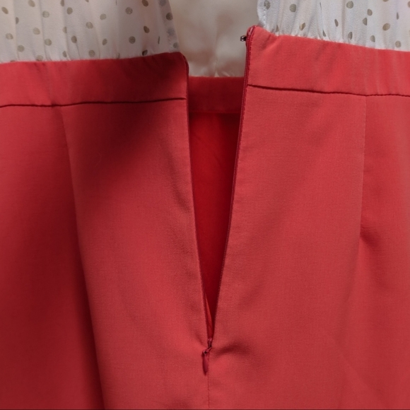 C. Luce gold Polka Dot Coral Pencil Career Dress M - Picture 6 of 8